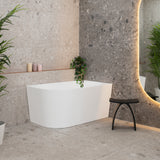Avalon 1300mm Right Corner Freestanding Bath, Gloss White