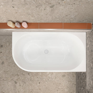 Avalon 1300mm Right Corner Freestanding Bath, Gloss White