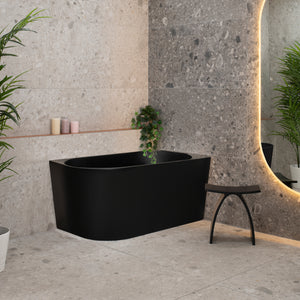 Avalon 1300mm Right Corner Freestanding Bath, Matte Black