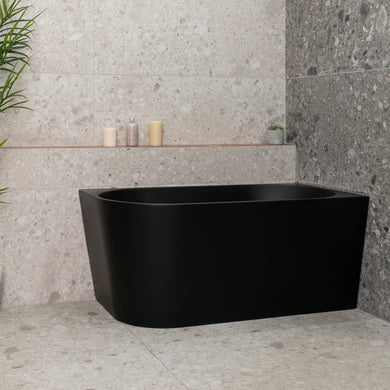 Avalon 1300mm Right Corner Freestanding Bath, Matte Black