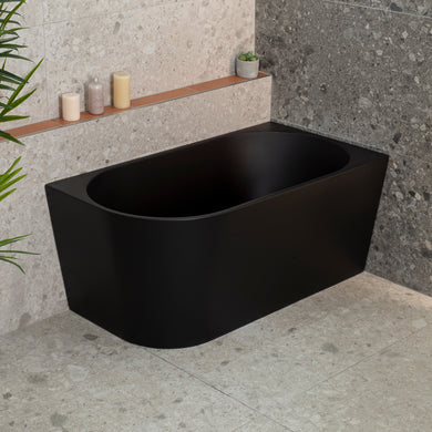 Avalon 1300mm Right Corner Freestanding Bath, Matte Black