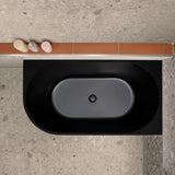 Avalon 1300mm Right Corner Freestanding Bath, Matte Black