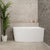 Avalon 1300mm Right Corner Freestanding Bath, Matte White
