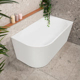 Avalon 1300mm Right Corner Freestanding Bath, Matte White