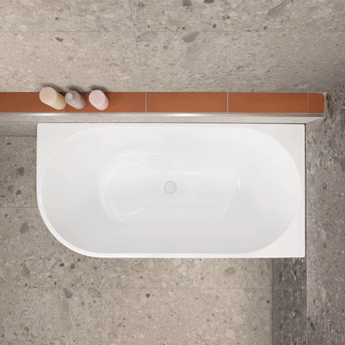Avalon 1400mm Right Corner Freestanding Bath, Gloss White