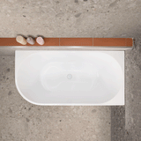 Avalon 1400mm Right Corner Freestanding Bath, Matte White