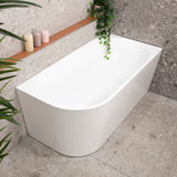 Avalon 1400mm Right Corner Freestanding Bath, Gloss White