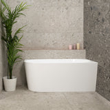 Avalon 1400mm Right Corner Freestanding Bath, Gloss White