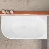 Avalon 1400mm Right Corner Freestanding Bath, Gloss White