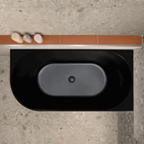 Avalon 1400mm Right Corner Freestanding Bath, Matte Black