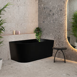 Avalon 1400mm Right Corner Freestanding Bath, Matte Black