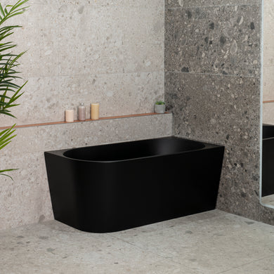 Avalon 1400mm Right Corner Freestanding Bath, Matte Black