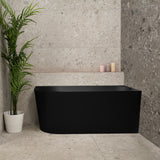Avalon 1400mm Right Corner Freestanding Bath, Matte Black