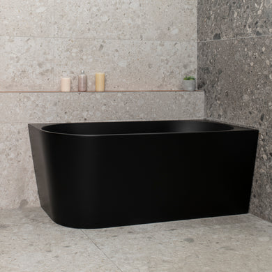 Avalon 1400mm Right Corner Freestanding Bath, Matte Black
