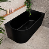 Avalon 1400mm Right Corner Freestanding Bath, Matte Black