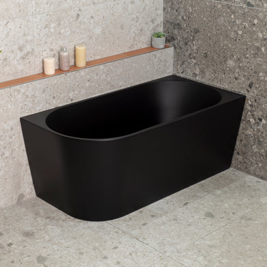 Avalon 1400mm Right Corner Freestanding Bath, Matte Black
