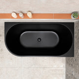 Avalon 1400mm Right Corner Freestanding Bath, Matte Black