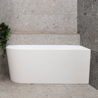 **CLEARANCE STOCK Avalon 1400mm Right Corner Freestanding Bath, Matte White