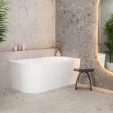 Avalon 1500mm Right Corner Freestanding Bath, Gloss White