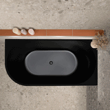 Avalon 1500mm Right Corner Freestanding Bath, Matte Black