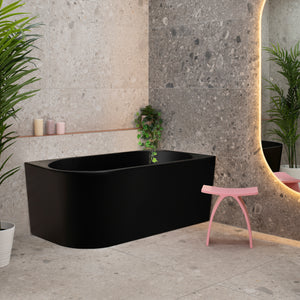Avalon 1500mm Right Corner Freestanding Bath, Matte Black