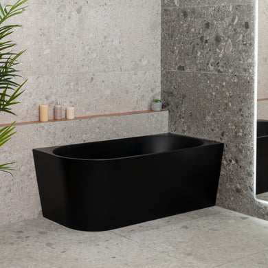 Avalon 1500mm Right Corner Freestanding Bath, Matte Black