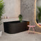 Avalon 1500mm Right Corner Freestanding Bath, Matte Black