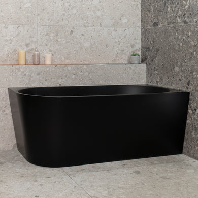 Avalon 1500mm Right Corner Freestanding Bath, Matte Black