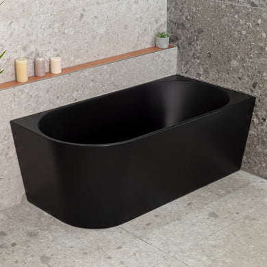 Avalon 1500mm Right Corner Freestanding Bath, Matte Black