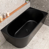 Avalon 1500mm Right Corner Freestanding Bath, Matte Black
