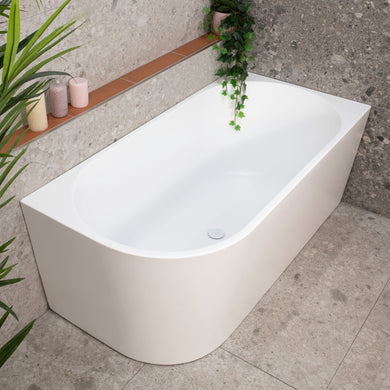 **CLEARANCE STOCK Avalon 1500mm Right Corner Freestanding Bath, Matte White