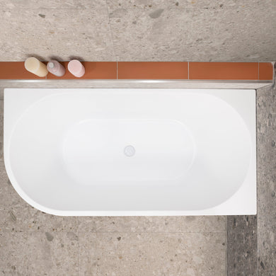 **CLEARANCE STOCK Avalon 1500mm Right Corner Freestanding Bath, Matte White