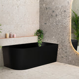 Avalon 1600mm Right Corner Freestanding Bath, Matte Black
