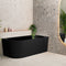 Avalon 1600mm Right Corner Freestanding Bath, Matte Black