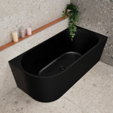 Avalon 1600mm Right Corner Freestanding Bath, Matte Black