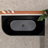 Avalon 1600mm Right Corner Freestanding Bath, Matte Black