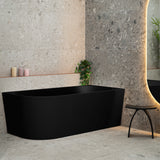 Avalon 1700mm Right Corner Freestanding Bath, Matte Black