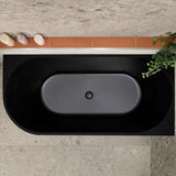 Avalon 1700mm Right Corner Freestanding Bath, Matte Black