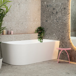 Avalon 1700mm Right Corner Freestanding Bath, Matte White *Clearance Stock*
