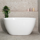Byron Egg 1200mm Oval Freestanding Bath, Gloss White