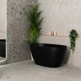 Byron Egg 1200mm Oval Freestanding Bath, Matte Black