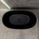 Byron Egg 1200mm Oval Freestanding Bath, Matte Black