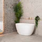 Byron Egg 1200mm Oval Freestanding Bath, Matte White