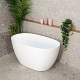 Byron Egg 1200mm Oval Freestanding Bath, Matte White