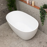 Byron Egg 1200mm Oval Freestanding Bath, Matte White