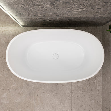 Byron Egg 1200mm Oval Freestanding Bath, Matte White