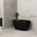 Byron Egg 1300mm Oval Freestanding Bath, Matte Black
