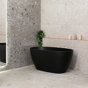 Byron Egg 1300mm Oval Freestanding Bath, Matte Black