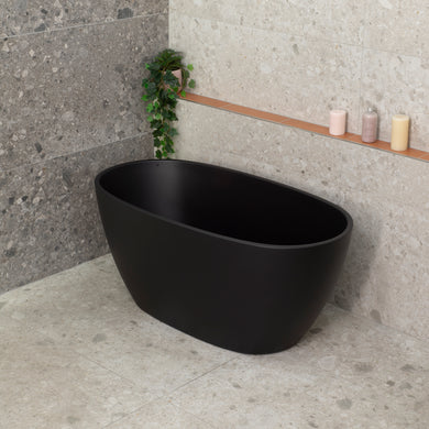 Byron Egg 1300mm Oval Freestanding Bath, Matte Black