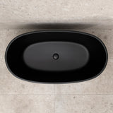 Byron Egg 1300mm Oval Freestanding Bath, Matte Black